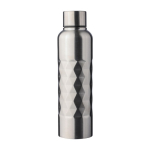Garrafa de aço inoxidável com textura geométrica 800ml cor prateado primeira vista