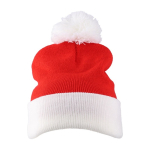 Gorro de Pai Natal em malha acrílica com pompom de poliéster segunda vista