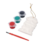 Pendente de Pai Natal de gesso para pintar com 3 tintas acrílicas primeira vista