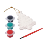 Árvore de Natal de gesso para pintar com 3 tintas acrílicas cor multicolor segunda vista