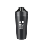 Shaker de aço inoxidável reciclado com bola misturadora metálica 750ml cor preto vista principal