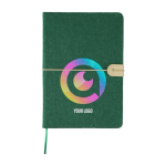 Caderno de feltro reciclado com fecho elástico e folhas pautadas A5 segunda vista
