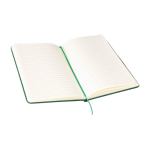 Caderno de feltro reciclado com fecho elástico e folhas pautadas A5 terceira vista