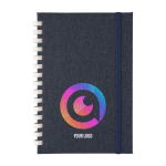 Caderno de RPET com espiral de cartão branco e folhas pautadas A5 segunda vista