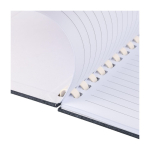 Caderno de RPET com espiral de cartão branco e folhas pautadas A5 sétima vista