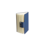 Caderno de PU reciclado com folhas pautadas A5 e caneta tinta azul