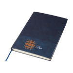 Caderno com efeito de camurça na parte superior folhas pautadas A5 segunda vista