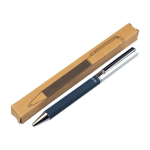 Caneta roller giratória de latão e RPET personalizável tinta azul sétima vista