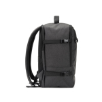 Mochila de poliéster reciclado com medidas para companhias aéreas 14'' cor cinzento-escuro terceira vista