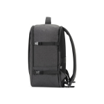 Mochila de poliéster reciclado com medidas para companhias aéreas 14'' cor cinzento-escuro quarta vista