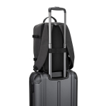 Mochila de poliéster reciclado com medidas para companhias aéreas 14'' cor cinzento-escuro quinta vista