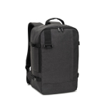 Mochila de poliéster reciclado com medidas para companhias aéreas 14'' cor cinzento-escuro
