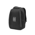 Mochila antirroubo de sarja com revestimento hidrófugo e PC 17'' cor preto imagem com logo