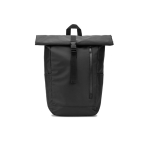 Mochila roll top de viagem em poliéster reciclado impermeável 14'' cor preto primeira vista