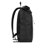 Mochila roll top de viagem em poliéster reciclado impermeável 14'' cor preto terceira vista