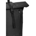 Mochila roll top de viagem em poliéster reciclado impermeável 14'' cor preto
