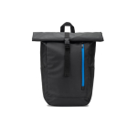 Mochila roll top de viagem em poliéster reciclado impermeável 14'' cor azul real primeira vista