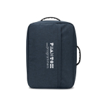 Mochila compacta de poliéster reciclado com pega para trolley 15,6'' cor azul imagem com logo 2