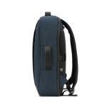 Mochila compacta de poliéster reciclado com pega para trolley 15,6'' cor azul terceira vista