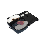 Mochila compacta de poliéster reciclado com pega para trolley 15,6'' cor azul oitava vista