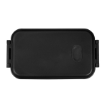 Lancheira de plástico lavável na máquina com tampa resistente 900ml cor preto primeira vista