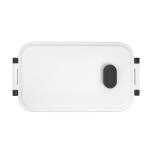 Lancheira de plástico lavável na máquina com tampa resistente 900ml cor branco primeira vista