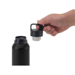 Garrafa térmica em aço reciclado com isolamento a vácuo 590ml cor preto oitava vista