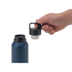 Garrafa térmica em aço reciclado com isolamento a vácuo 590ml cor azul-marinho oitava vista
