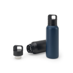 Garrafa térmica em aço reciclado com isolamento a vácuo 590ml cor azul-marinho nona vista