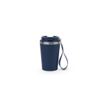 Copo de viagem em aço reciclado com isolamento a vácuo 460ml cor azul-marinho