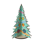 Árvore de Natal em madeira natural FSC™ dobrável e para colorir cor natural sexta vista