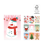 Conjunto de Natal com seis folhas para colorir e autocolantes varias cores