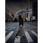 Guarda-chuva reciclado 68 cm poliéster com detalhes refletores Ø120 vista conjunto