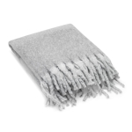Manta em poliéster reciclado com toque suave tipo mohair 300 g/m² cor cinzento