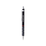 Caneta rotring de plástico com pega antiderrapante de tinta azul cor preto vista principal