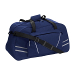 Saco desportivo de poliéster com bolso frontal e fecho de correr cor azul primeira vista