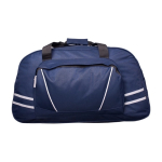 Saco desportivo de poliéster com bolso frontal e fecho de correr cor azul segunda vista