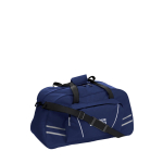 Saco desportivo de poliéster com bolso frontal e fecho de correr cor azul vista principal
