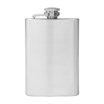 Cantil personalizável de aço inoxidável com tampa de rosca de 100ml cor prateado primeira vista