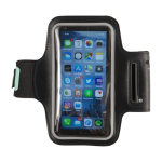 Braçadeira desportiva porta-telemóvel refletora com fecho de velcro cor preto primeira vista