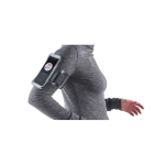 Braçadeira desportiva porta-telemóvel refletora com fecho de velcro cor preto quinta vista