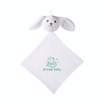 Doudou para bebé feito de algodão macio com cabeça de coelho cor natural terceira vista