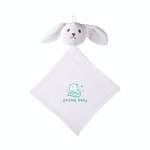 Doudou para bebé feito de algodão macio com cabeça de coelho cor natural quarta vista