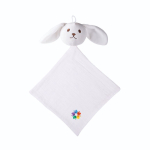 Doudou para bebé feito de algodão macio com cabeça de coelho cor natural quinta vista