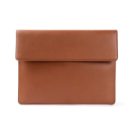 Elegante porta-fólio feito de couro sintético personalizável cor castanho primeira vista