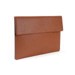 Elegante porta-fólio feito de couro sintético personalizável cor castanho segunda vista