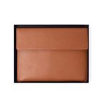 Elegante porta-fólio feito de couro sintético personalizável cor castanho quarta vista
