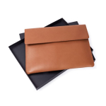 Elegante porta-fólio feito de couro sintético personalizável cor castanho quinta vista