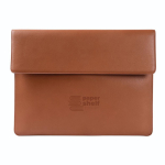 Elegante porta-fólio feito de couro sintético personalizável cor castanho vista detalhe