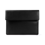 Elegante porta-fólio feito de couro sintético personalizável cor preto primeira vista
